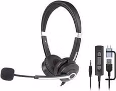 Cuffie con microfono con filo Hamlet Renova Headset Black e Silver