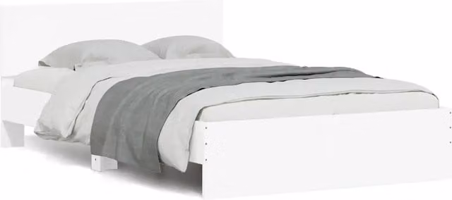 Giroletto con Testiera e LED-Struttura Letto con testiera Bianco 140x190 cm 896980