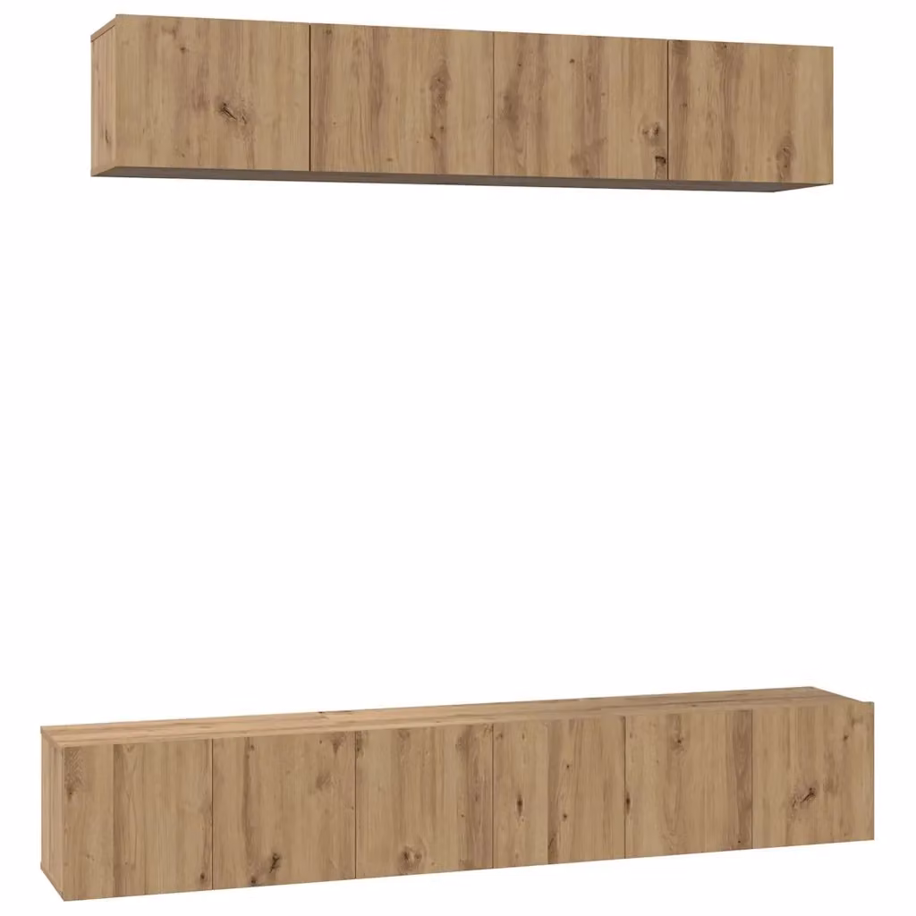 Set mobile TV moderno vidaXL in legno ingegnerizzato color rovere marrone per il tuo soggiorno – 2