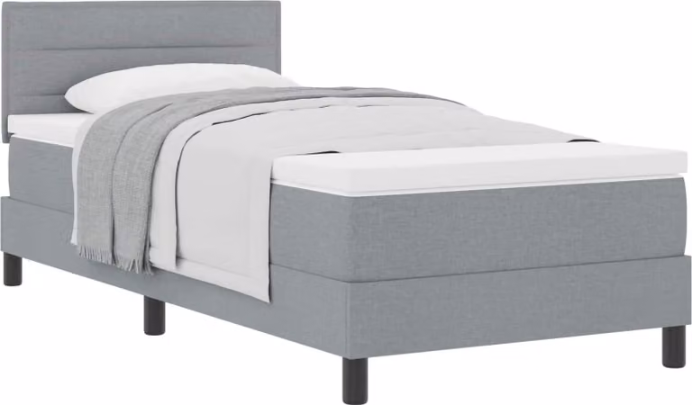 vidaXL Letto a molle con testiera grigio chiaro 90 x 200 cm in tessuto