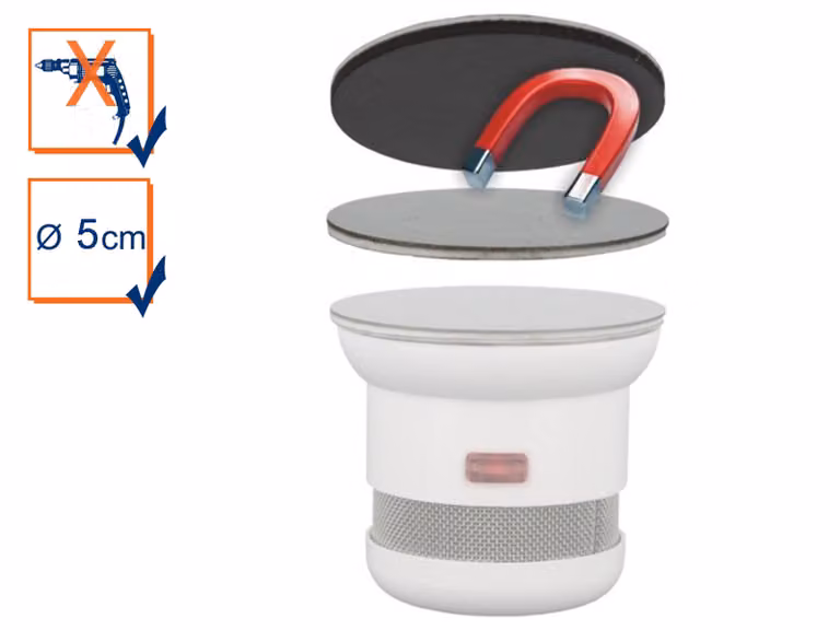 Set di montaggio piastra di montaggio magnetica universale magnete Ø 5 cm per rilevatori di fumo