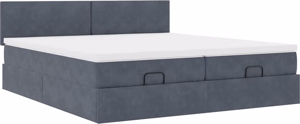 Struttura Letto Pouf con Materassi 200x200 cm Velluto