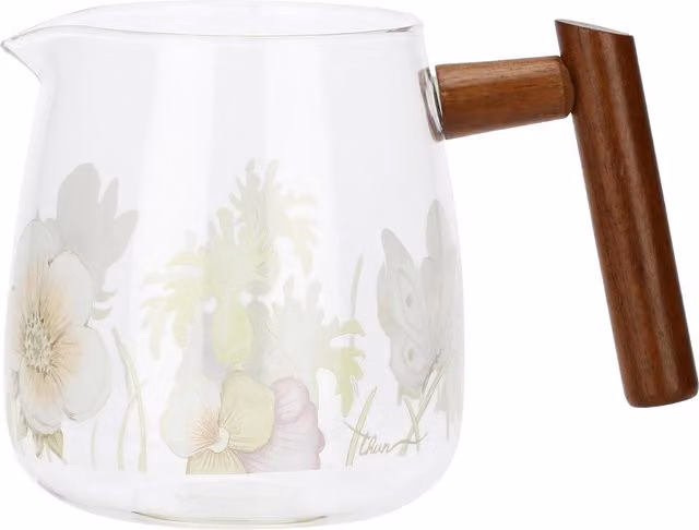 Caraffa in vetro trasparente con decoro floreale Bloom Thun