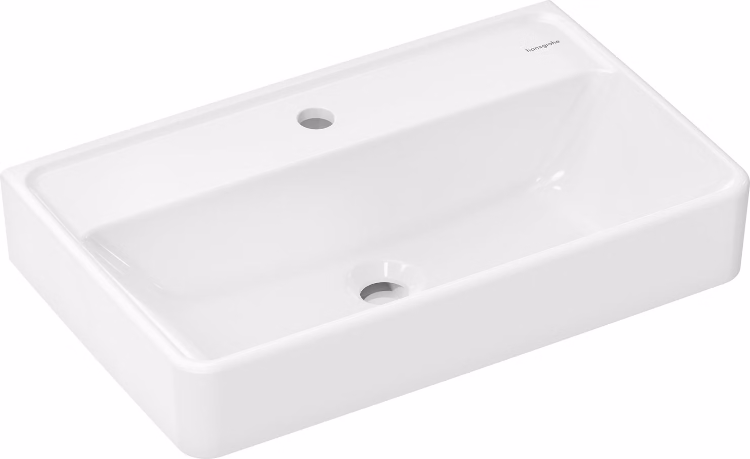 hansgrohe Xanuia Q lavabo compact, avec trou pour robinet, sans trop-plein, 600x370mm, SmartClean, blanc, 61126450, 61126450