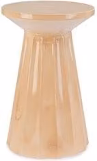 Tavolino rotondo moderno HEDYM beige con finitura lucida