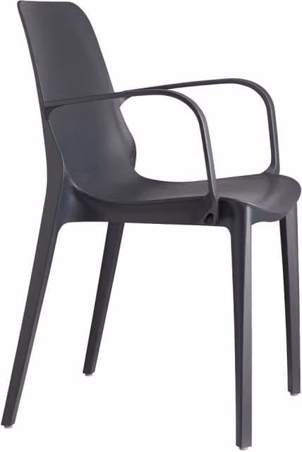 SET 4 SEDIE GINEVRA TECNOPOLIMERO CON BRACCIOLI SCAB DESIGN - Antracite 81