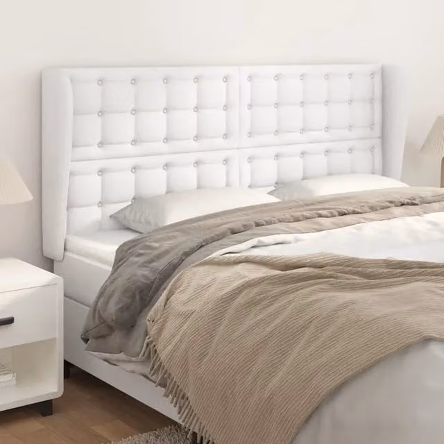Testiera con Orecchie Design Mania in Similpelle Bianca L: 183 cm, P: 23 cm, H: 118/128 cm – 1