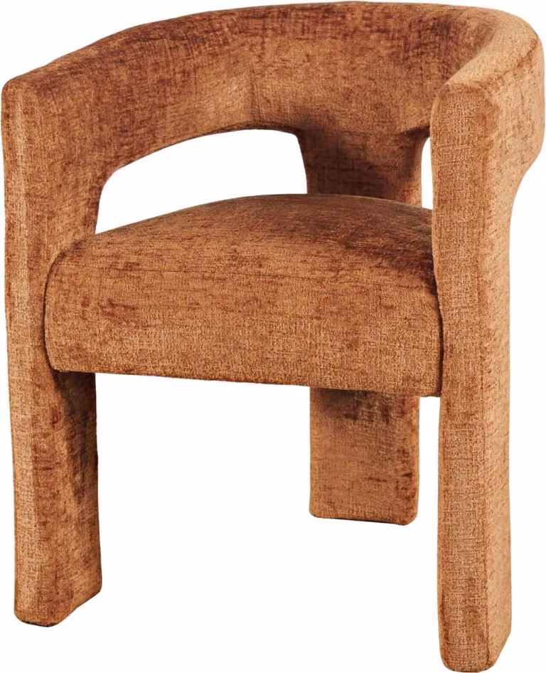 FURNLUX Sedia da pranzo Leith Orange 62cm / Colore principale: Arancione / Dimensioni: 62 x 75 x 58 cm