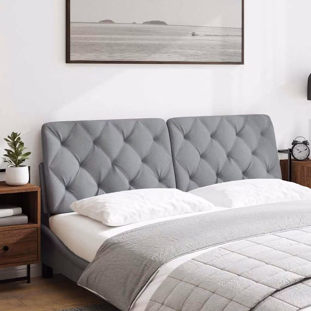 vidaXL Cuscino Testiera Grigio Chiaro 160 cm in Tessuto