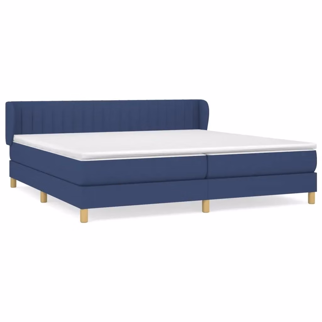 Letto Ibrido con Giroletto a Molle e Materasso vidaXL Blu e Bianco L/P: 200 x 200 cm – 2