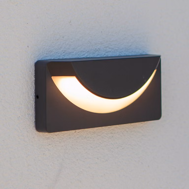 LUTEC Applique da esterni LUPS, Alluminio / Grigio / Zincato, Alluminio, Moderno, Applique da esterni