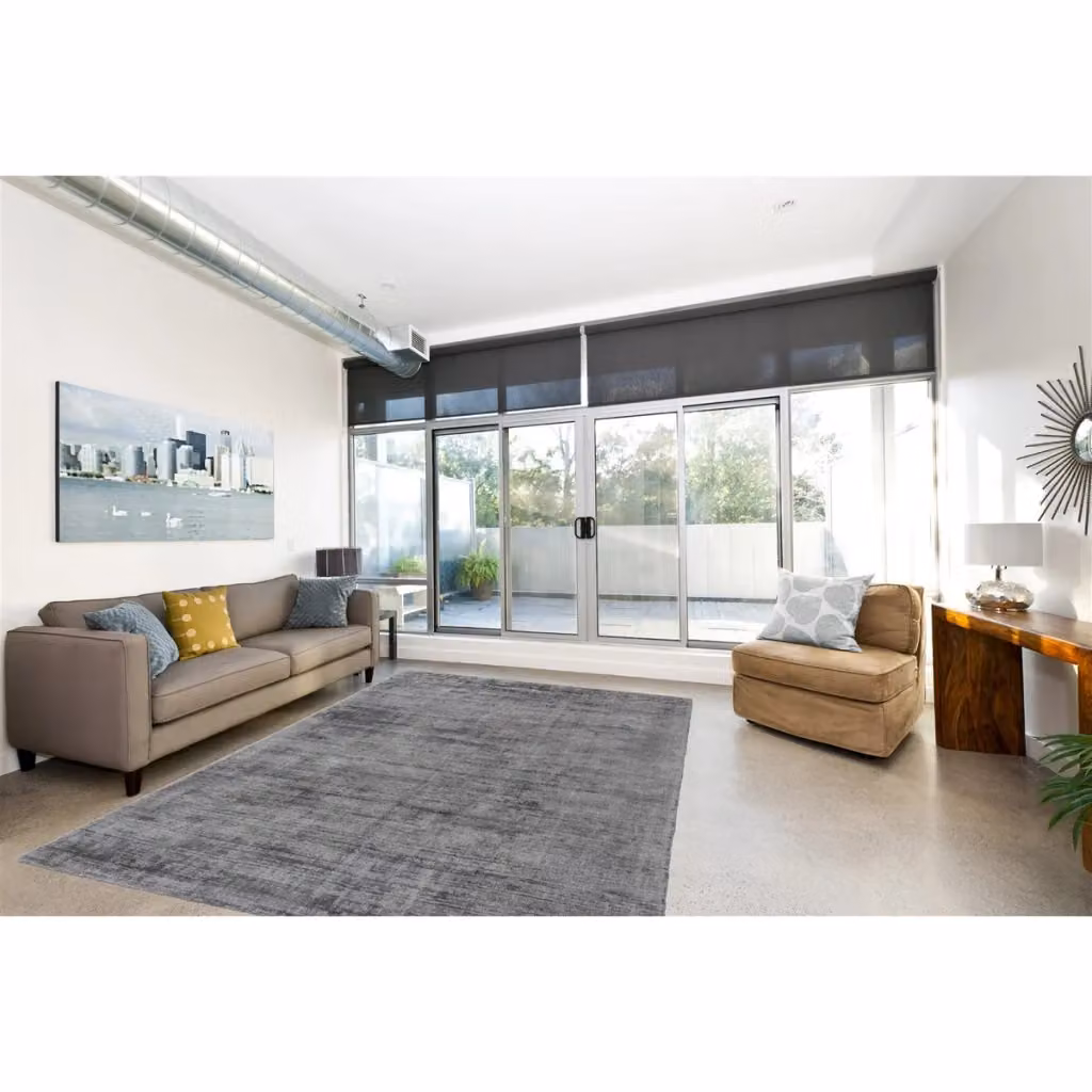 Tappeto Luxury 100 Kendra Home in viscosa grigio antracite con design astratto moderno – 2
