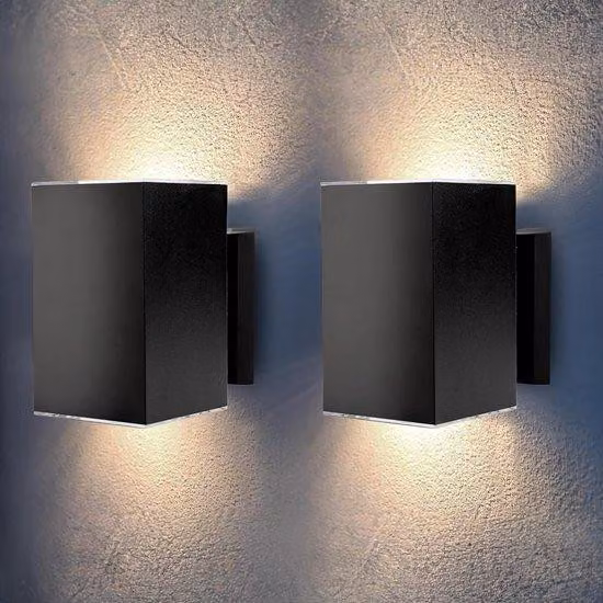 Illuminazione da giardino a energia solare XL-LED a doppia luce con 8 LED - Lampada da parete per esterni con sensore crepuscolare, impermeabile, IP65.