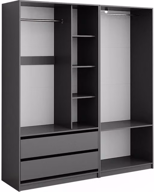 Armadio Elmo Antracite 180 x 200 cm Set di 2 Vicco