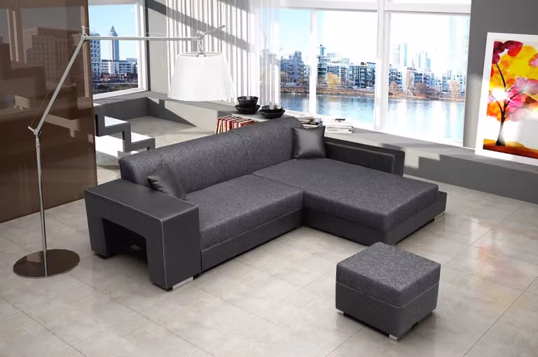 Sofa Schlafsofa Designer Sofa mit Bettfunktion + Bettkasten Ecksofa Couch