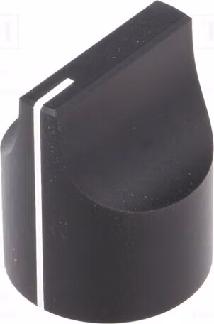 1 manopola rotante, diametro albero: 6 mm, con indicatore, alluminio, diametro 22x27 mm, nera. Manopole rotanti per dispositivi D