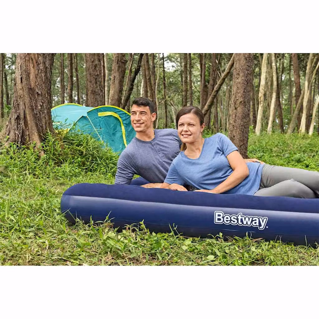 Materasso gonfiabile Bestway blu con superficie floccata L: 203 cm, P: 183 cm, H: 22 cm