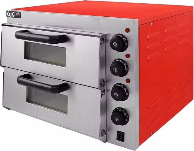 Forno Elettrico per Pizza in Acciaio Inossidabile a Doppio Ripiano Commerciale