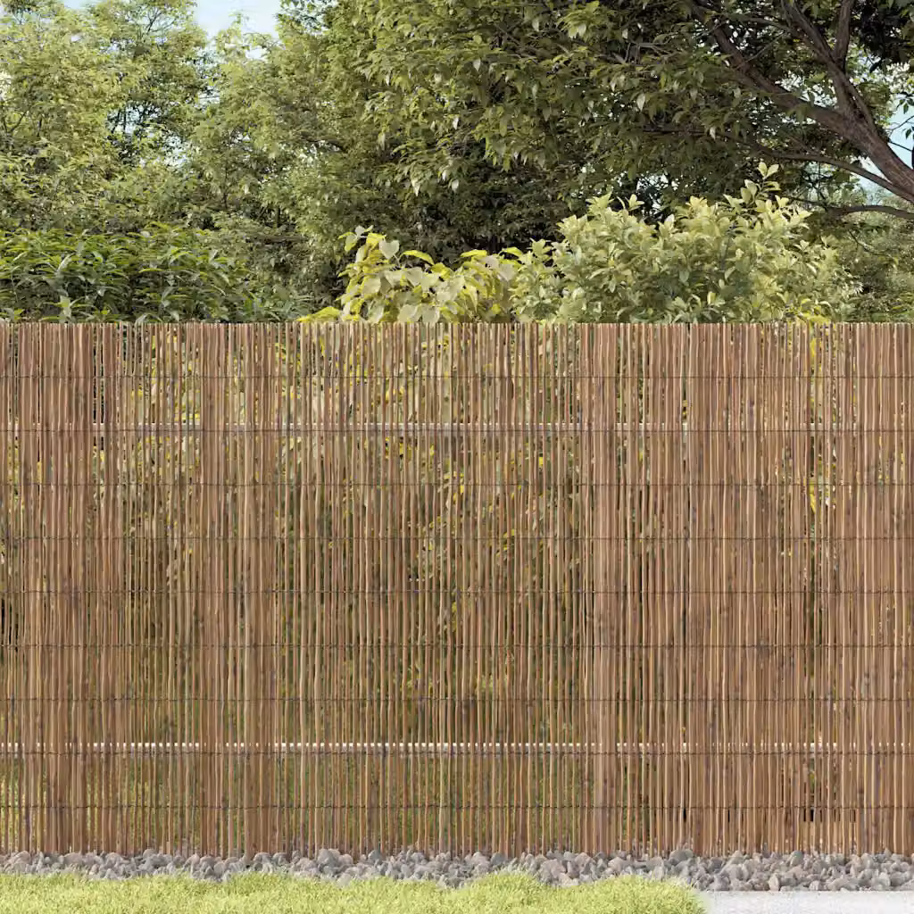 vidaXL Recinzione per Giardino in Legno Naturale Marrone, Stile Intrecciato Semi-trasparente, H: 160 cm, L: 500 cm