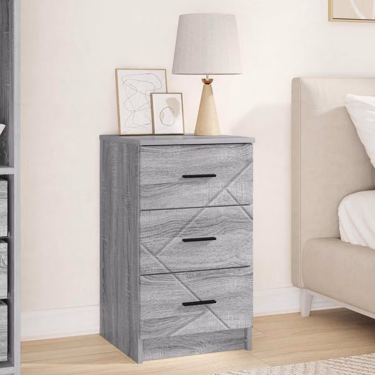 Armadio da notte vidaXL moderno in MDF grigio, L/P/H: 38 x 38 x 66 cm