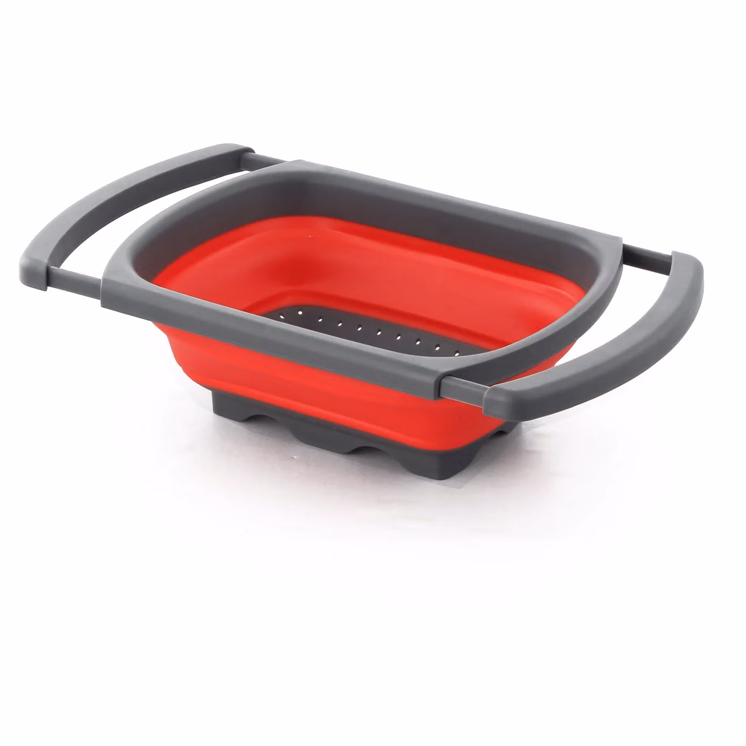 Scolatutto estensibile per lavello Gusto Casa, rettangolare, rosso in plastica e silicone