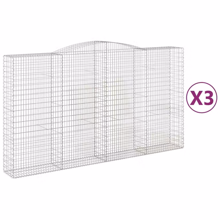 Cesti Gabbioni ad Arco 3 pz 400x50x220/240 cm Ferro Zincato