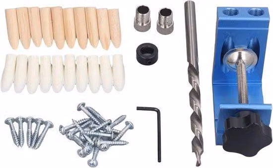 Set professionale di guide per fori ciechi, adatte per legno, alluminio, 10 mm, per la realizzazione di fori, inserti filettati e lavori di falegnameria