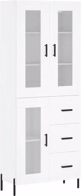 Credenza | Madia | Buffet da pranzo | Armadio da pranzo Bianca 69,5x34x180 cm in Legno Multistrato
