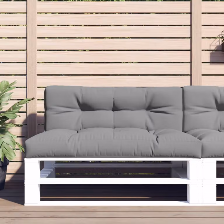 vidaXL Cuscino per Pallet Grigio in Poliestere, L/P/H: 120 x 40 x 12 cm