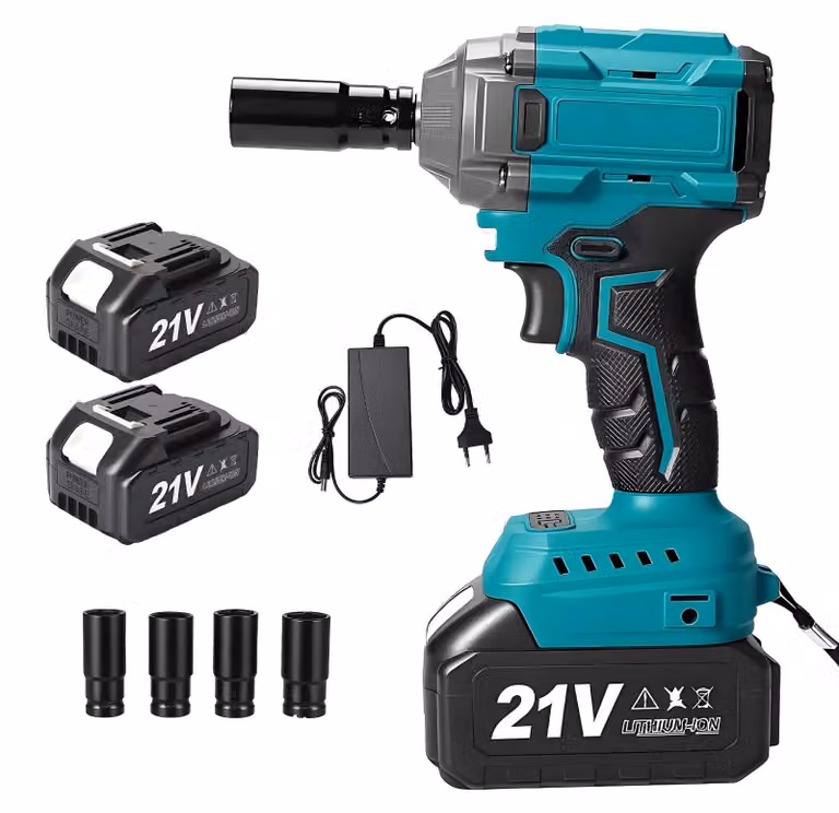 Avvitatore a impulsi a batteria – Motore brushless – Attacco da 1/2 pollice (1,27 cm) – Coppia di 1800 Nm – 2 velocità – Include 4 inserti – Luce LED – Compatibile con batterie da 18 V – Include 2 batterie e 1 caricabatterie