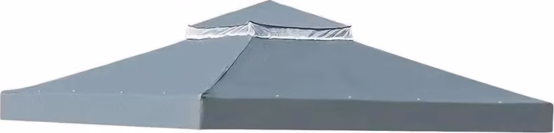 Telo per gazebo, 3m x 3m, idrorepellente, design a doppio strato, nuovo doppio grigio, 3m * 3m