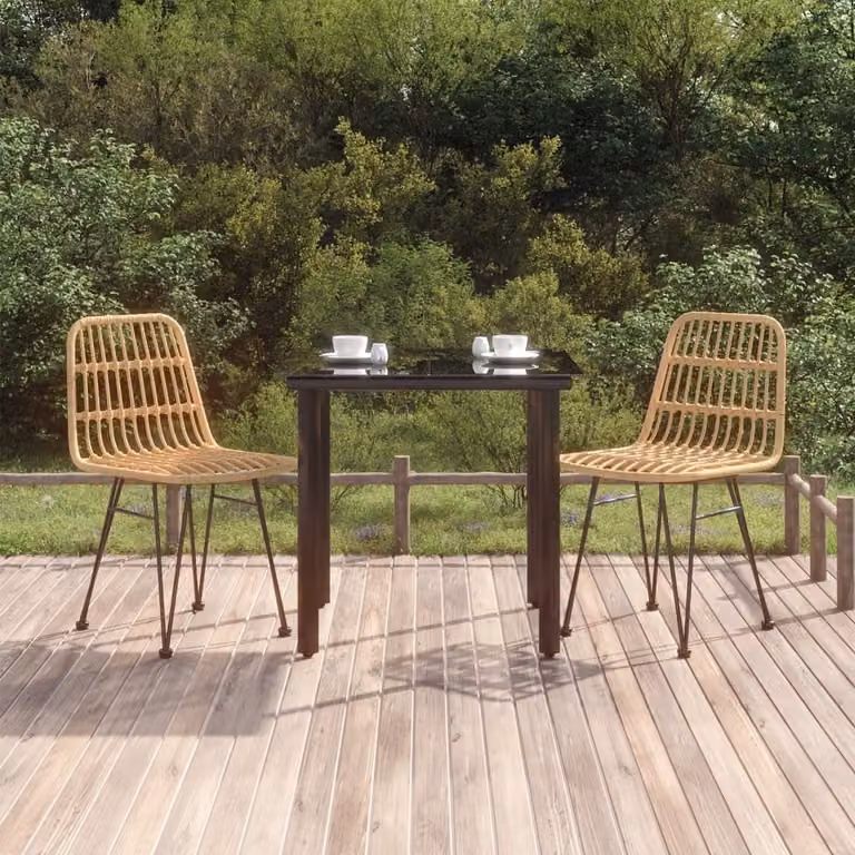 Maison Exclusive - Set da pranzo da giardino in rattan sintetico, 3 pezzi