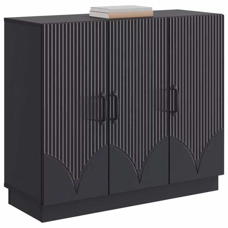Credenza Nero 89 x 34,5 x 77 cm Legno ingegnerizzato