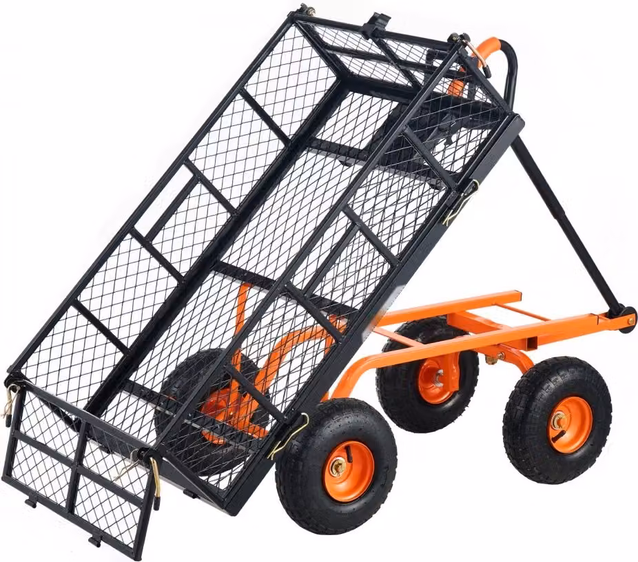 Carrello da giardino per attrezzi e spiaggia - Carrello inclinabile - Portata di 181 kg - Carrello da giardino ideale per l'esterno