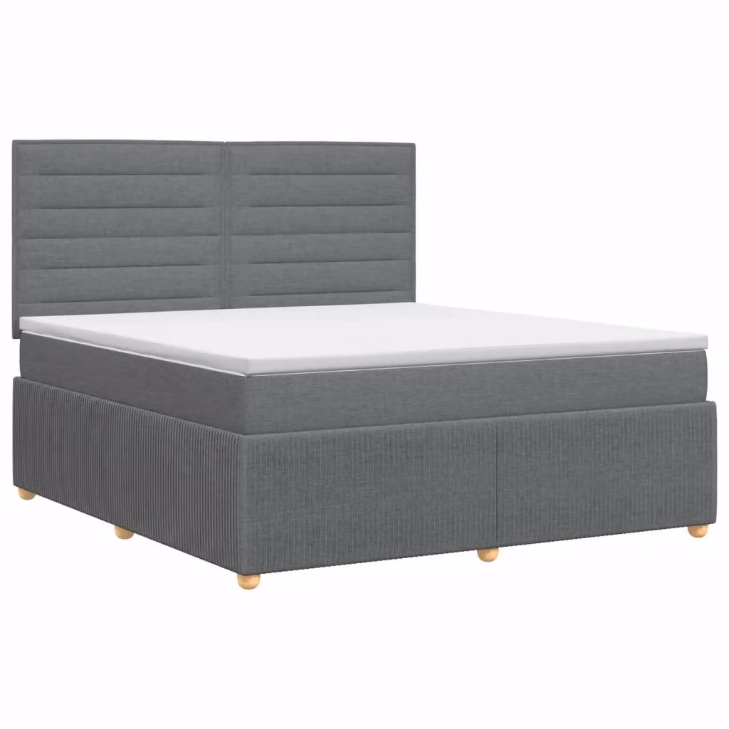 Letto box spring con materasso vidaXL Grigio e Bianco L: 140 cm, P: 190 cm, H: 46 cm – 2