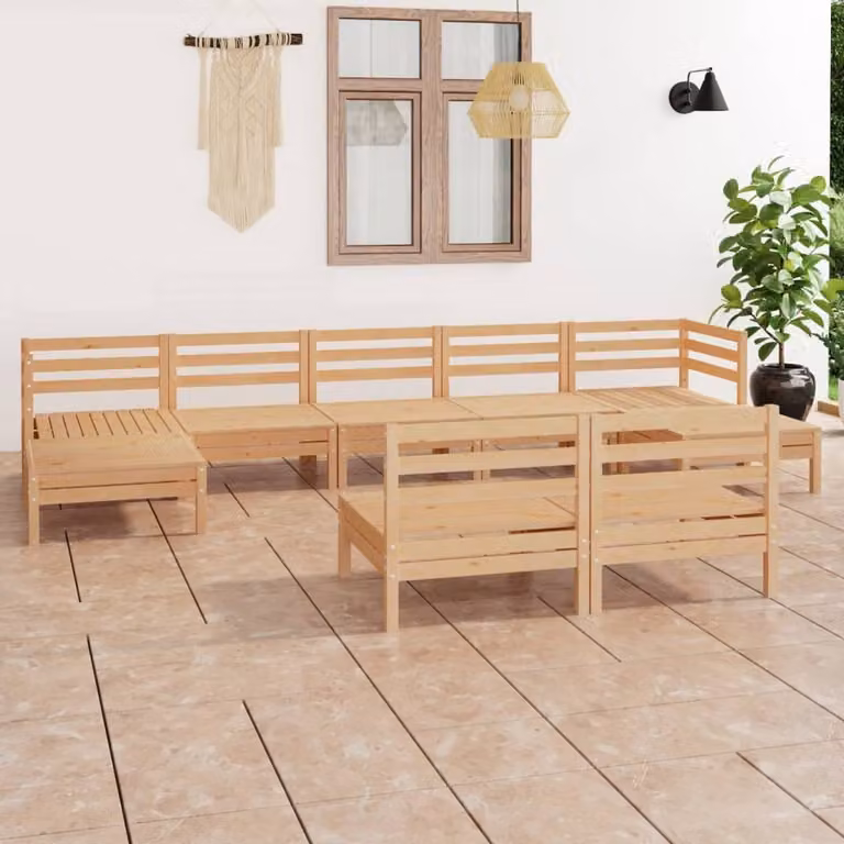 Maison Exclusive - Set Salotto da Giardino 9 pz in Legno Massello di Pino