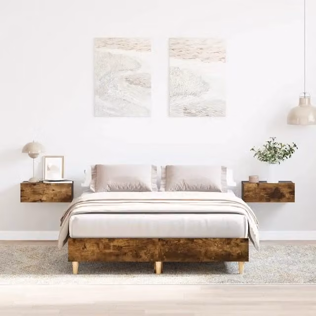 Giroletto senza Materasso Rovere Fumo 135x190 cm in Truciolato 861070