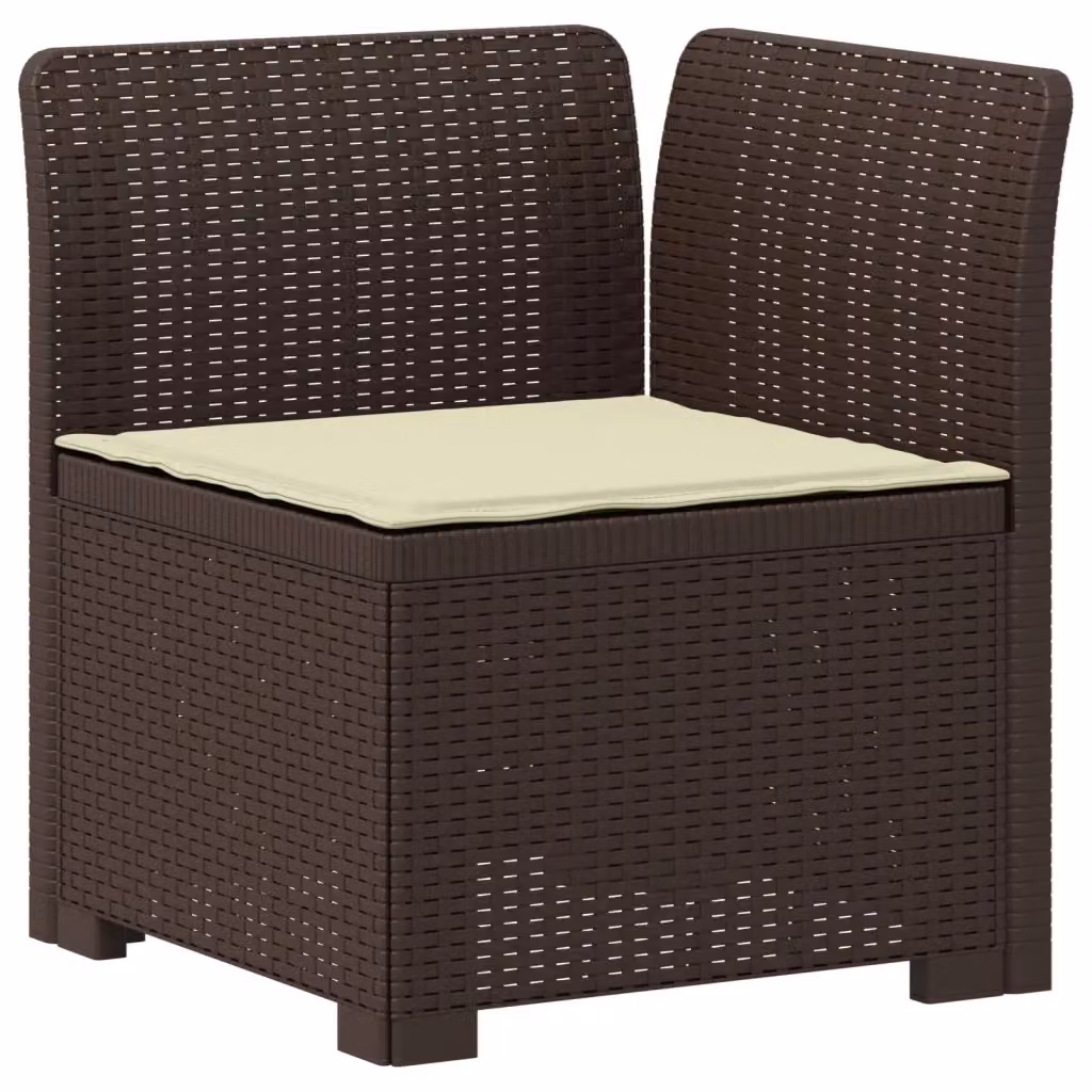 Divano da esterno a 1 posto con cuscino in rattan effetto design moderno, colore marrone – 2