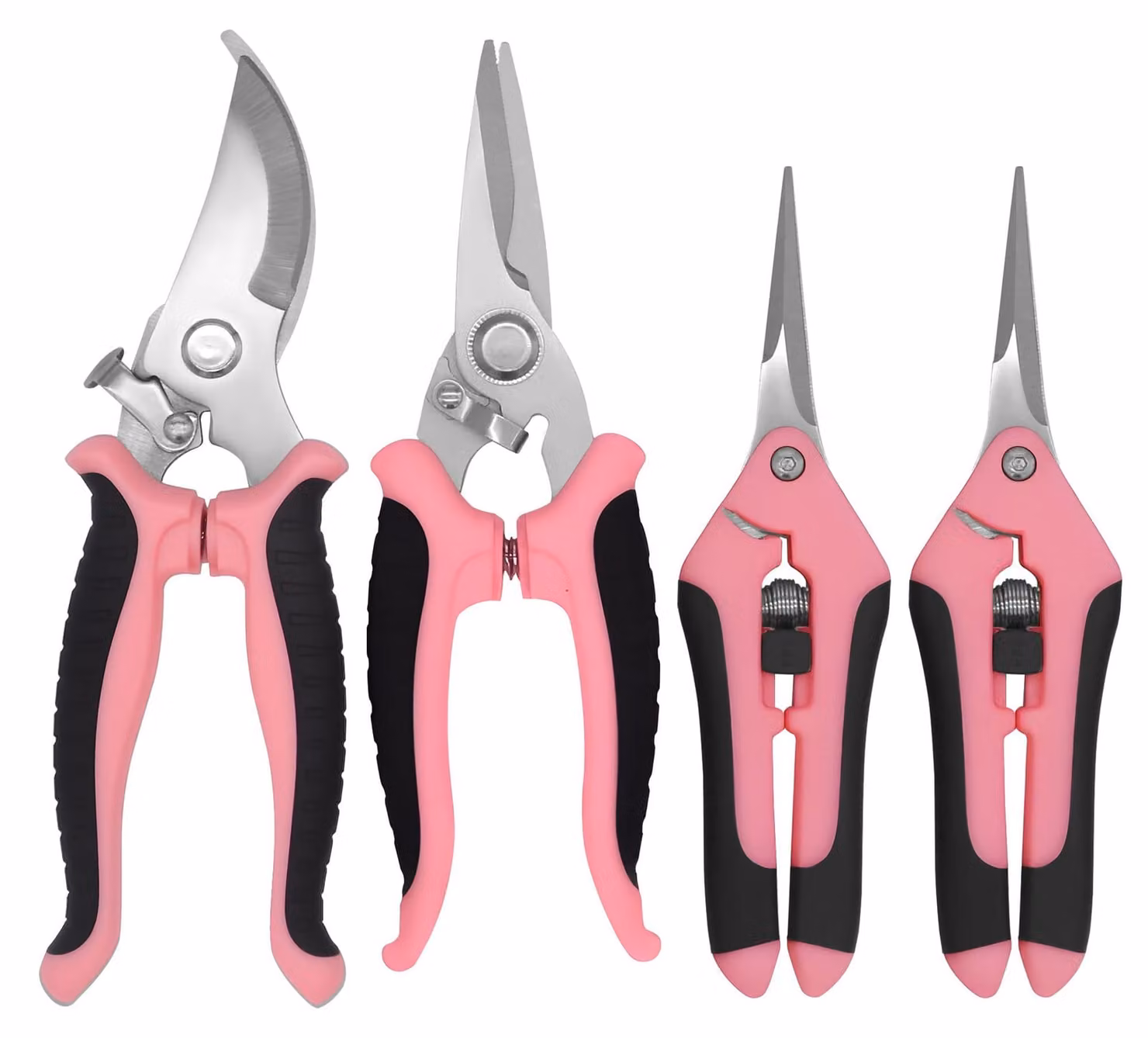 Set di 4 utensili da giardino: forbici da giardino, forbici per fiori, in acciaio inossidabile, ideali per il giardinaggio