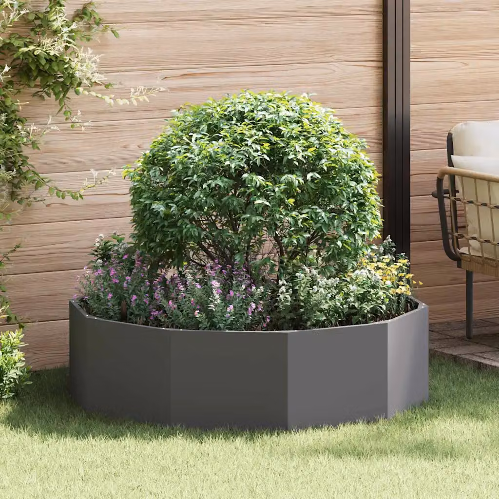 Fioriera vidaXL in acciaio nero e grigio L/P/H: 120 x 120 x 35 cm
