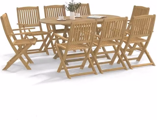 Sedie Pieghevoli 8 pz Legno Massello di Acacia 3214231