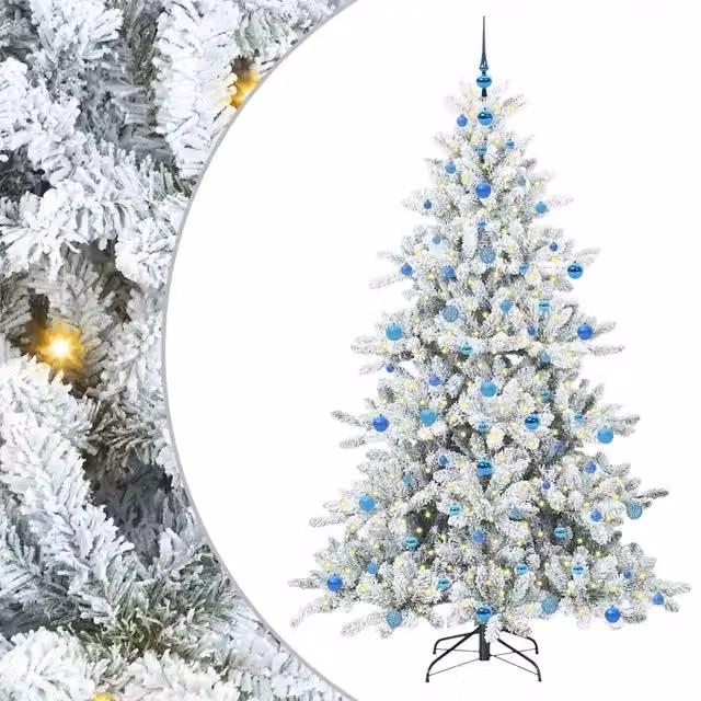 Albero di Natale | Decorazioni natalizie Artificiale con Rami Pieghevoli Bianco 210 cm