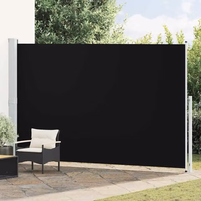 Tenda Laterale Retrattile DESIGN IN per Patio e Balcone in Poliestere e Acciaio, L: 500 cm, H: 220 cm, Colore Nero o Grigio