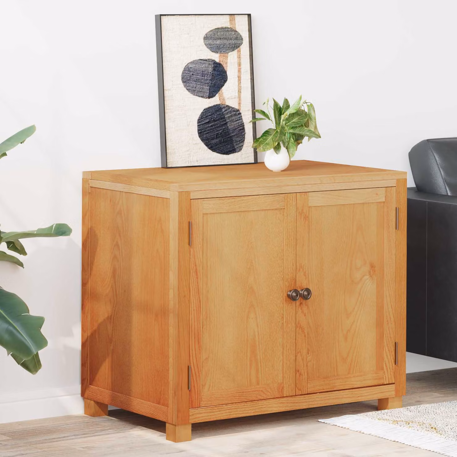 Armadietto moderno vidaXL in legno di quercia e pino, colore marrone, L: 78 cm, P: 50 cm, H: 70 cm