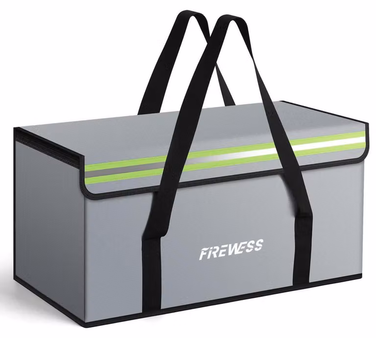 Borsa per documenti ignifuga, dimensioni 60x30x30 cm, impermeabile, rivestita in silicone