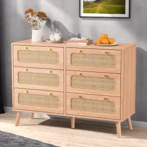 UnboxG Cassettiera con 6 cassetti, Credenza moderna con ampio spazio di archiviazione, Mobile buffet multiuso per soggiorno camera da letto corridoio ufficio, Ripiano regolabile, Gambe in metallo, 100 x 34 x 73 cm