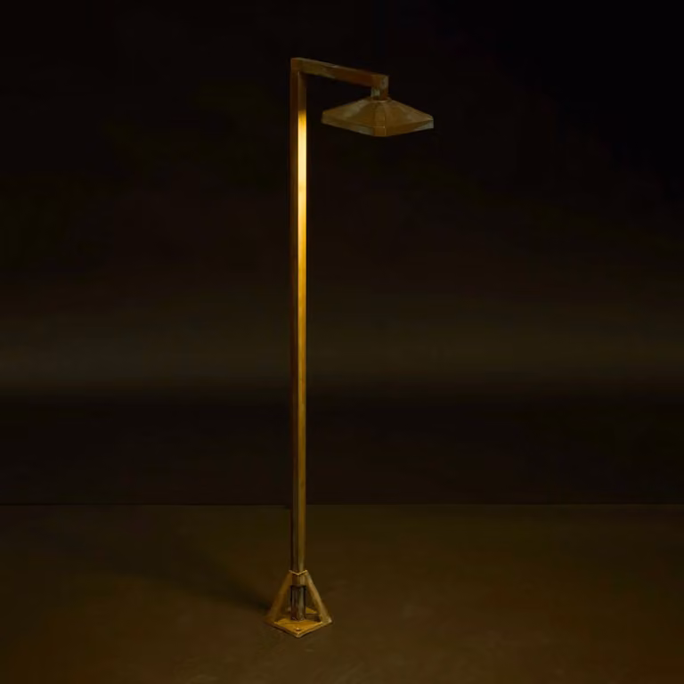 Moretti Luce Lampione a LED Aura Frame, 80 x 19,5 cm, ottone anticato Frame, Bronzo / Ottone antico, Ottone, Campagna / Rustiche