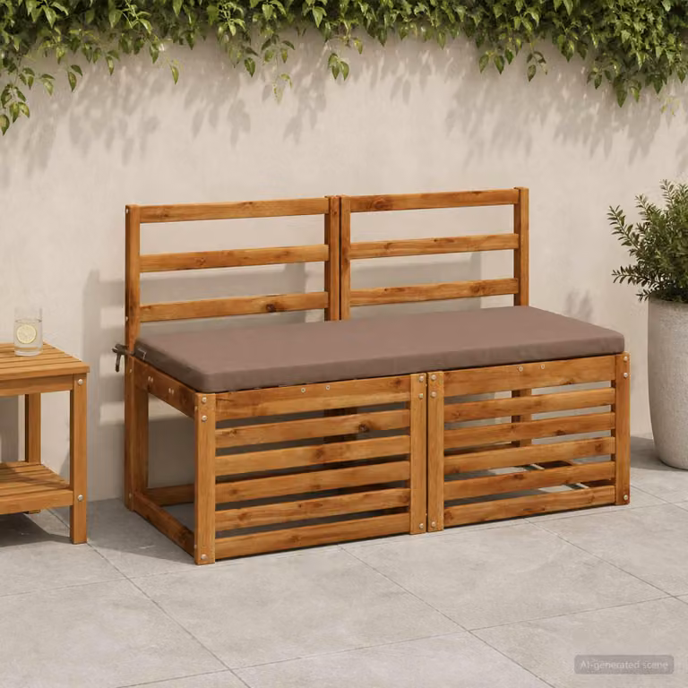 Cuscino per panchina vidaXL SOEST in poliestere con rivestimento rimovibile e resistente ai raggi UV, colore beige/marrone