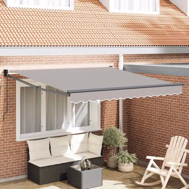 Tenda da Sole-Tenda parasole per balcone Grigio chiaro 300 x 250 cm Poliestere