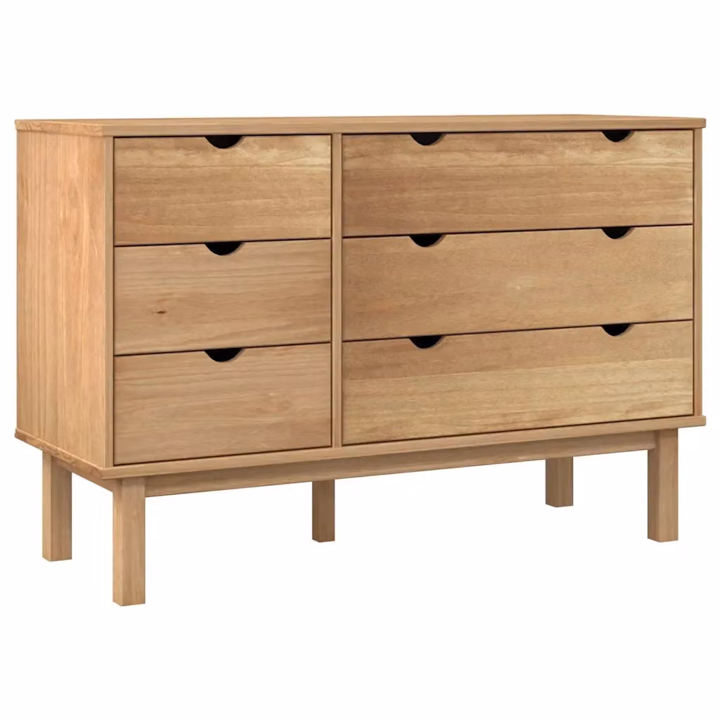 Cassettiera OTTA vidaXL in legno massello di pino stile scandinavo L/P/H: 111 x 43 x 73,5 cm – 2